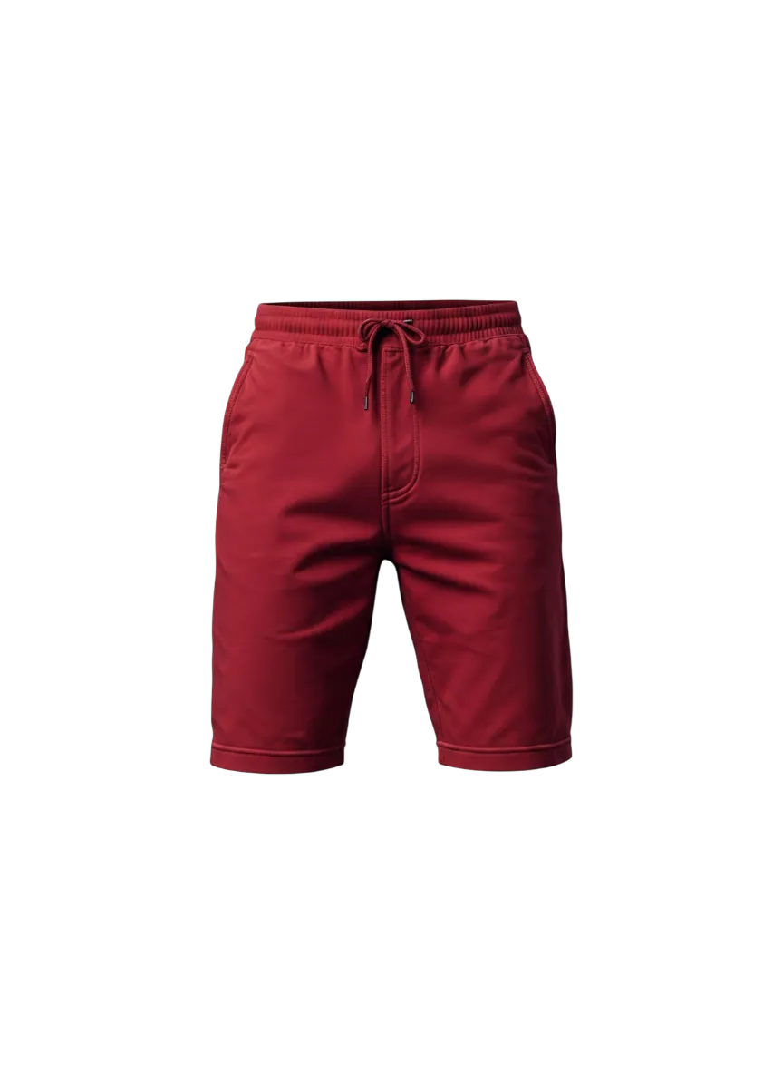 Cargo short manufacturer Karachi Pakistan showing olive wide-leg cargo short with side cargo pockets, button-flap closures, drawcord elastic waistband, and reinforced bartack stitching, heavy French terry, front view